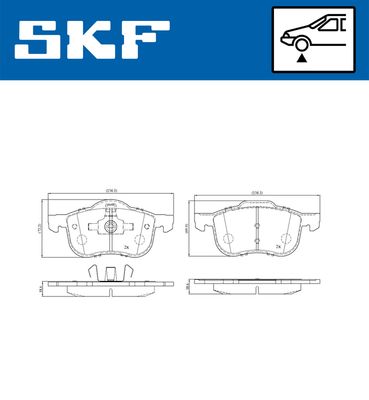 VKBP80215 SKF Комплект тормозных колодок, дисковый тормоз