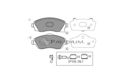 P11010 ASHUKI by Palidium Комплект тормозных колодок, дисковый тормоз