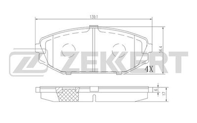 BS2167 ZEKKERT Комплект тормозных колодок, дисковый тормоз