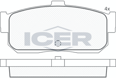 140876 ICER Комплект тормозных колодок, дисковый тормоз