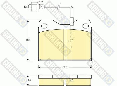 6102692 GIRLING Комплект тормозных колодок, дисковый тормоз