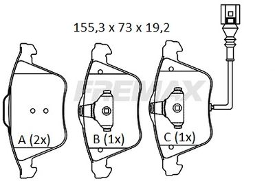FBP1899 FREMAX Комплект тормозных колодок, дисковый тормоз