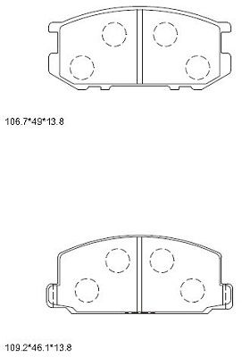 KD2767 ASIMCO Комплект тормозных колодок, дисковый тормоз