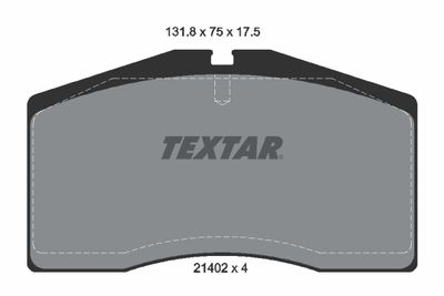 2140201 TEXTAR Комплект тормозных колодок, дисковый тормоз