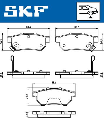 VKBP90381A SKF Комплект тормозных колодок, дисковый тормоз