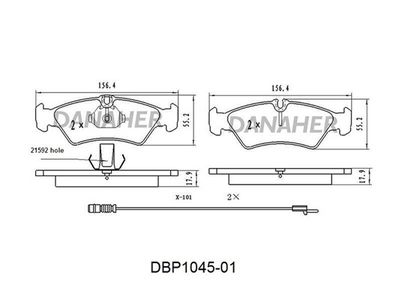 DBP104501 DANAHER Комплект тормозных колодок, дисковый тормоз