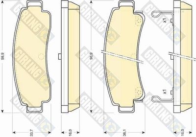 6110149 GIRLING Комплект тормозных колодок, дисковый тормоз
