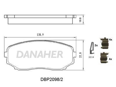 DBP20982 DANAHER Комплект тормозных колодок, дисковый тормоз