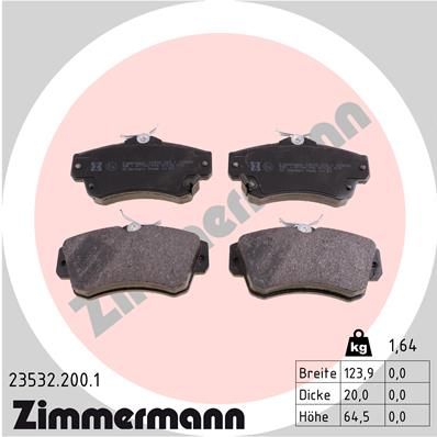 235322001 ZIMMERMANN Комплект тормозных колодок, дисковый тормоз