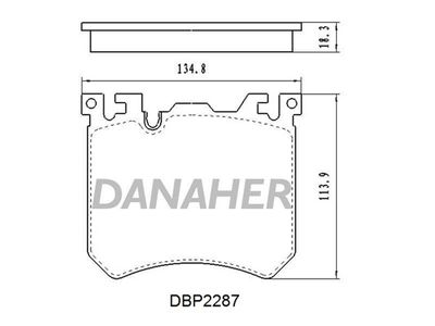 DBP2287 DANAHER Комплект тормозных колодок, дисковый тормоз