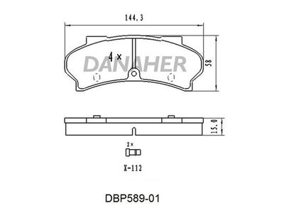 DBP58901 DANAHER Комплект тормозных колодок, дисковый тормоз
