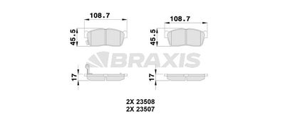 AB0117 BRAXIS Комплект тормозных колодок, дисковый тормоз