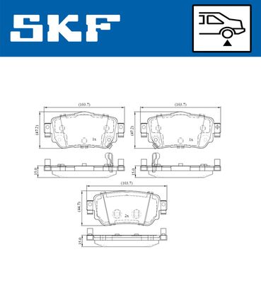 VKBP90109A SKF Комплект тормозных колодок, дисковый тормоз