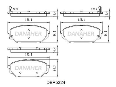 DBP5224 DANAHER Комплект тормозных колодок, дисковый тормоз