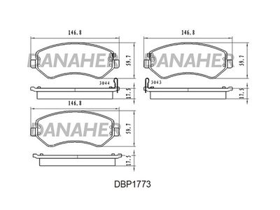 DBP1773 DANAHER Комплект тормозных колодок, дисковый тормоз