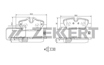 BS1397 ZEKKERT Комплект тормозных колодок, дисковый тормоз