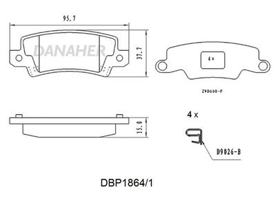 DBP18641 DANAHER Комплект тормозных колодок, дисковый тормоз