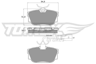 TX13901 TOMEX Brakes Комплект тормозных колодок, дисковый тормоз