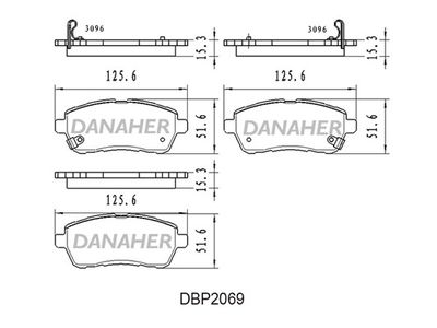 DBP2069 DANAHER Комплект тормозных колодок, дисковый тормоз