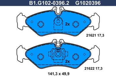 B1G10203962 GALFER Комплект тормозных колодок, дисковый тормоз