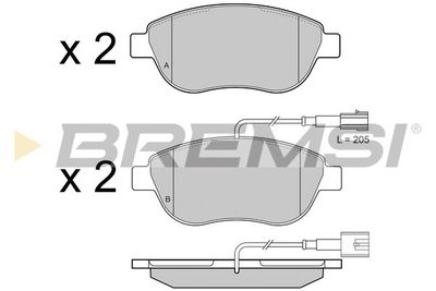 BP3426 BREMSI Комплект тормозных колодок, дисковый тормоз