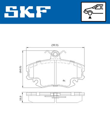 VKBP80092E SKF Комплект тормозных колодок, дисковый тормоз