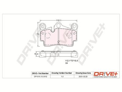 DP1010100912 Dr!ve+ Комплект тормозных колодок, дисковый тормоз