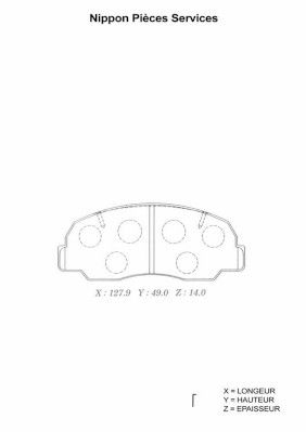 D360U01 NPS Комплект тормозных колодок, дисковый тормоз
