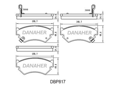 DBP817 DANAHER Комплект тормозных колодок, дисковый тормоз