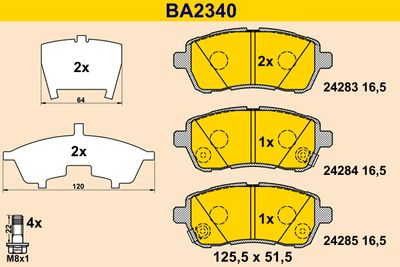 BA2340 BARUM Комплект тормозных колодок, дисковый тормоз