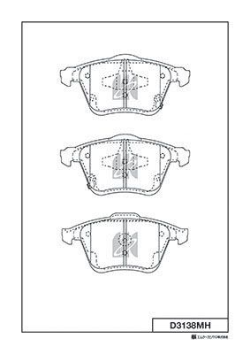 D3138MH MK Kashiyama Комплект тормозных колодок, дисковый тормоз