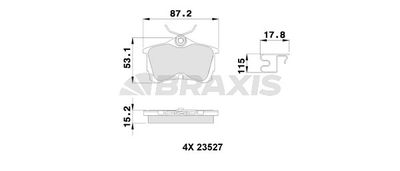 AB0231 BRAXIS Комплект тормозных колодок, дисковый тормоз