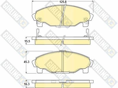6130719 GIRLING Комплект тормозных колодок, дисковый тормоз