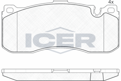 181964 ICER Комплект тормозных колодок, дисковый тормоз