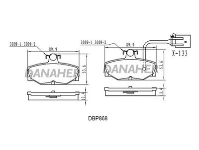 DBP868 DANAHER Комплект тормозных колодок, дисковый тормоз