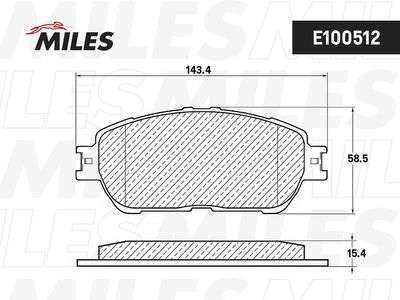 E100512 MILES Комплект тормозных колодок, дисковый тормоз