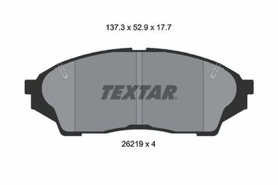 2621901 TEXTAR Комплект тормозных колодок, дисковый тормоз