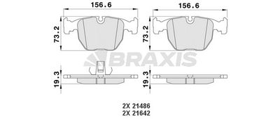 AA0110 BRAXIS Комплект тормозных колодок, дисковый тормоз