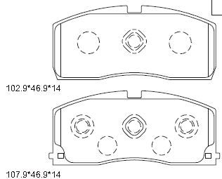 KD3716 ASIMCO Комплект тормозных колодок, дисковый тормоз