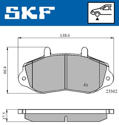 VKBP80522 SKF Комплект тормозных колодок, дисковый тормоз