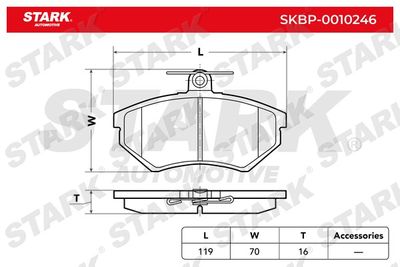 SKBP0010246 Stark Комплект тормозных колодок, дисковый тормоз