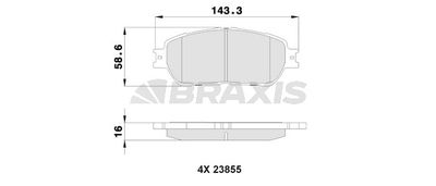 AB0516 BRAXIS Комплект тормозных колодок, дисковый тормоз