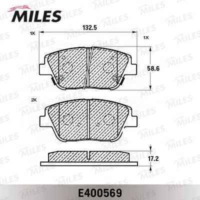 E400569 MILES Комплект тормозных колодок, дисковый тормоз