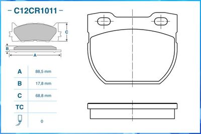 C12CR1011 CWORKS Комплект тормозных колодок, дисковый тормоз