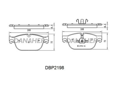 DBP2198 DANAHER Комплект тормозных колодок, дисковый тормоз