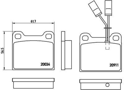 P23012 BREMBO Комплект тормозных колодок, дисковый тормоз