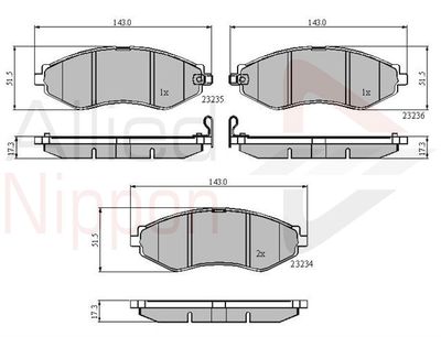 ADB31188 COMLINE Комплект тормозных колодок, дисковый тормоз