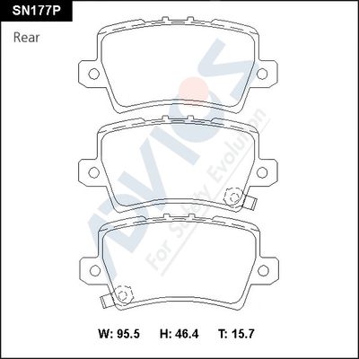 SN177P ADVICS Комплект тормозных колодок, дисковый тормоз