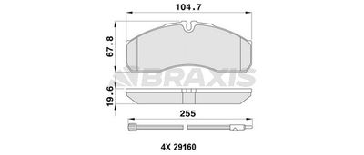 AA0398 BRAXIS Комплект тормозных колодок, дисковый тормоз