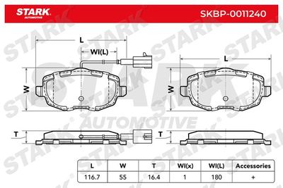 SKBP0011240 Stark Комплект тормозных колодок, дисковый тормоз